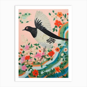 Maximalist Bird Painting Magpie 2 Art Print