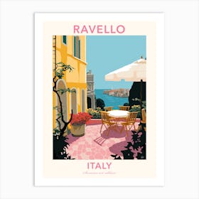 Ravello, Italy, Flat Pastels Tones Illustration 1 Poster Art Print