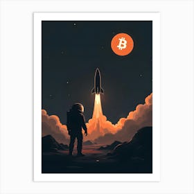 Bitcoin Rocket 2 Art Print