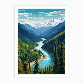North Cascades National Park Retro Pop Art 8 Art Print