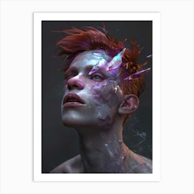 Man With A Broken Face Art Print