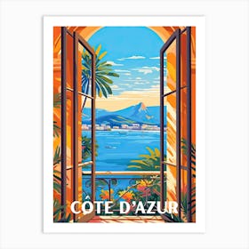 Cote D Azur Window Travel Poster 3 Art Print