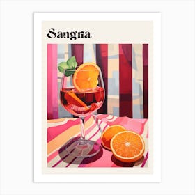 Sangria Retro Cocktail Poster Art Print