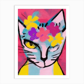 Flower Cat Art Print