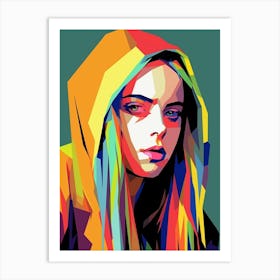 Billie Eilish Colour Pop Art Portrait 2 Art Print