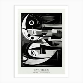 Emotions Abstract Black And White 8 Poster Art Print