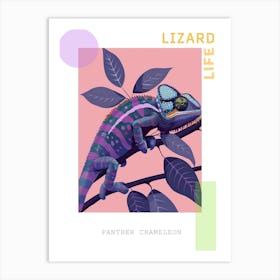 Panther Chameleon Abstract Modern Illustration 2 Poster Art Print