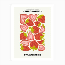 The Fruit Market Strawberries Illustration Maximalist Art Print