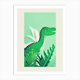 Suchomimus Tenerensis Cute Mint Dinosaur Art Print