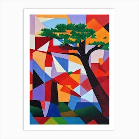 Cedar Tree Cubist 2 Art Print
