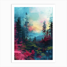 Abstract Forest | Pixel Art Series Art Print