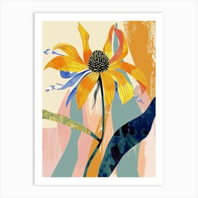 Colourful Flower Illustration Black Eyed Susan 3 Art Print