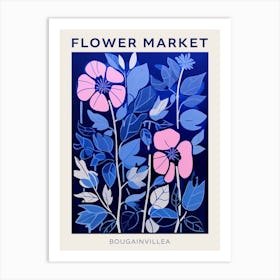 Blue Flower Market Poster Bougainvillea 1 Art Print