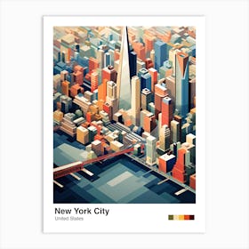 New York City View   Geometric Vector Illustration 3 Poster Art Print