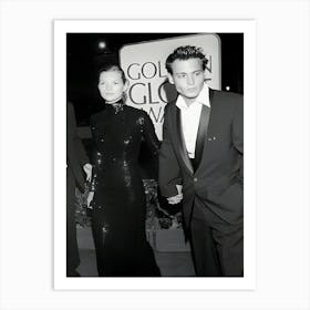 American Actor Johnny Depp With British Model Kate Moss Art Print