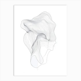 Line Drawing Of A Leaf 27 Art Print