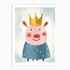 Little Pig 1 Wearing A Crown Art Print