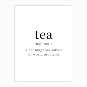 Tea Definition Poster - Dictionary Art Print