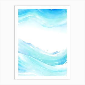 Blue Ocean Wave Watercolor Vertical Composition 139 Art Print