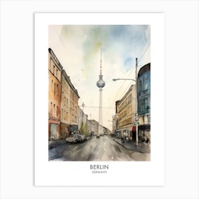 Berlin Germany Watercolour Travel Poster 2 Art Print