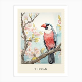 Beatrix Potter Inspired  Animal Watercolour Toucan 1 Art Print