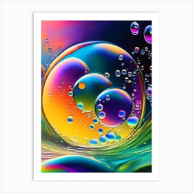 Bubbles In Water Water Waterscape Bright Abstract 1 Art Print