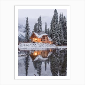 Cabin By The Lake Emerald, Canada Art Print