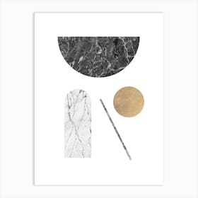 Geometric collage of textures 1 Art Print