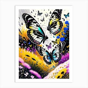 Butterflies In The Meadow Art Print