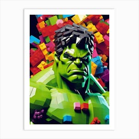 Incredible Hulk Voxel Art Art Print