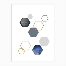 Hexagons In Space Art Print