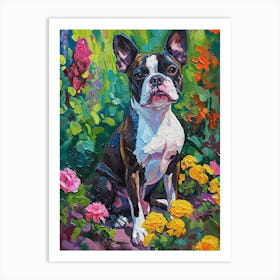 Boston Terrier Acrylic Painting 2 Art Print