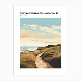 The Northumberland Coast Path England 3 Hiking Trail Landscape Poster Art Print