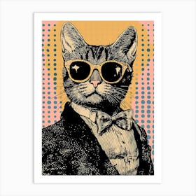 Super Cool Cat Illustration Pop 12 Art Print