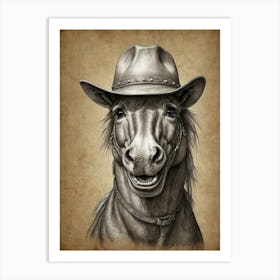 Cowboy Horse Art Print