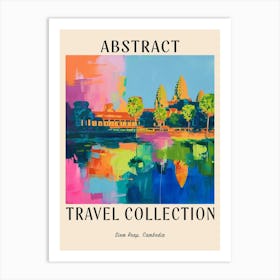 Abstract Travel Collection Poster Siem Reap Cambodia 2 Art Print