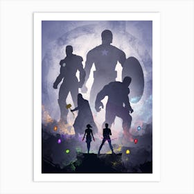 Avengers Silhouette Art Print