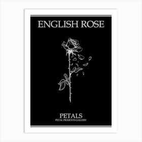 English Rose Petals Line Drawing 1 Poster Inverted Art Print