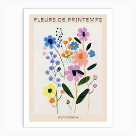 Spring Floral French Poster  Gypsophila 5 Art Print
