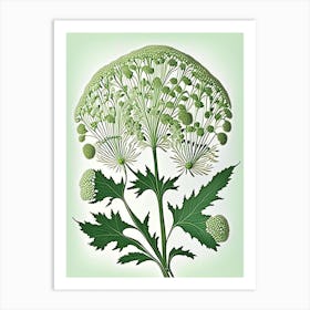 Queen Anne S Lace Leaf Vintage Botanical 2 Art Print