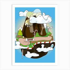 Santa'S Island Island Ice Cream Fantasy Floating Art Print