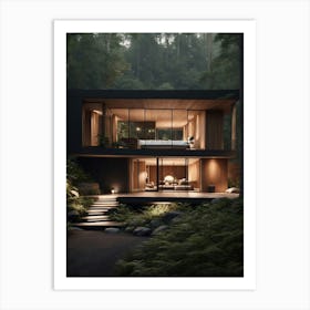 Modern House In The Woods Art Print