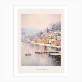 Dreamy Winter Painting Poster Bergen Norway 4 Art Print