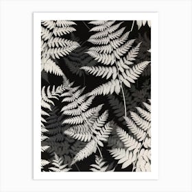 Pattern Poster Silver Lace Fern 1 Art Print