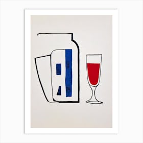 Blood And Sand Picasso Line Drawing Cocktail Poster Art Print
