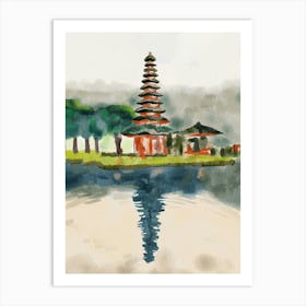 Bali Template Loose watercolor painting Art Print