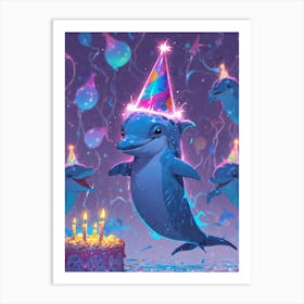 Dolphins Birthday Party Art Print