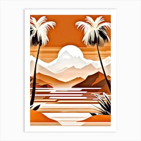 Palm Trees At Sunset 2 Art Print