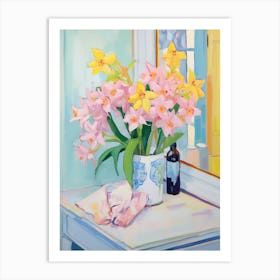 A Vase With Daffodil, Flower Bouquet 4 Art Print