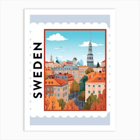 Sweden 1 Travel Stamp Poster Art Print